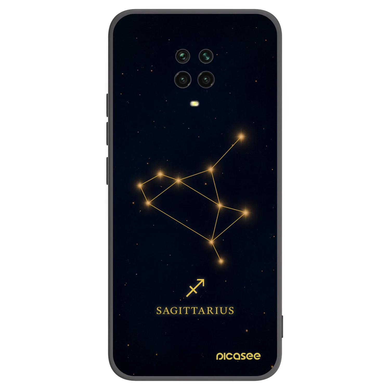 Picasee silikonowe czarne etui na Xiaomi Redmi Note 9S - SAGITTARIUS