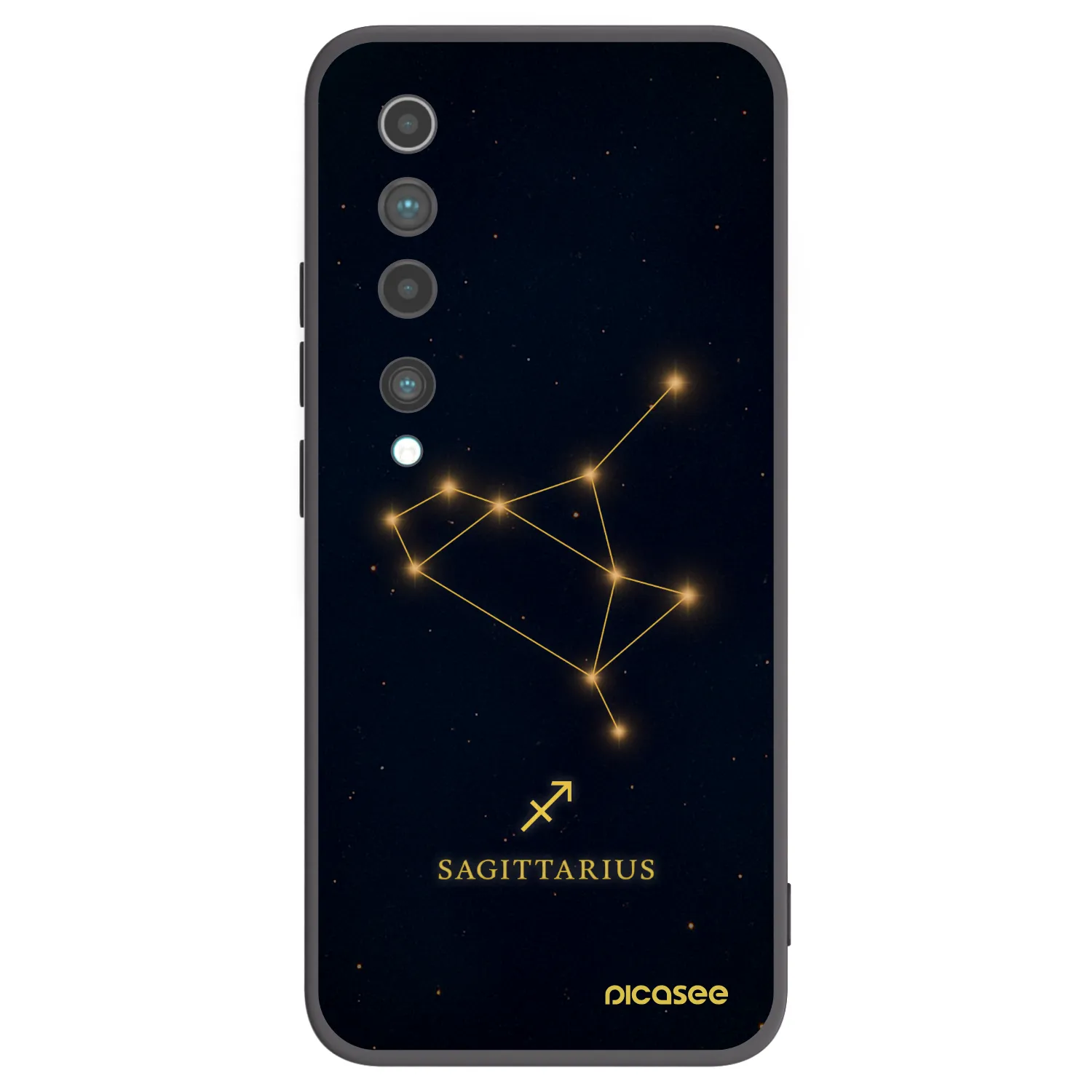 Picasee silikonowe czarne etui na Xiaomi Mi 10 - SAGITTARIUS