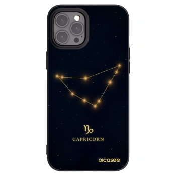 Picasee silikonowe czarne etui na Apple iPhone 12 Pro Max - CAPRICORN