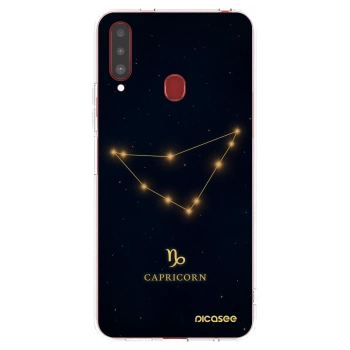 Picasee silikonowe przeźroczyste etui na Samsung Galaxy A20s - CAPRICORN