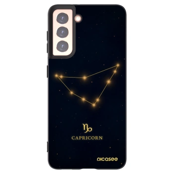 Picasee silikonowe czarne etui na Samsung Galaxy S21 5G G991B - CAPRICORN