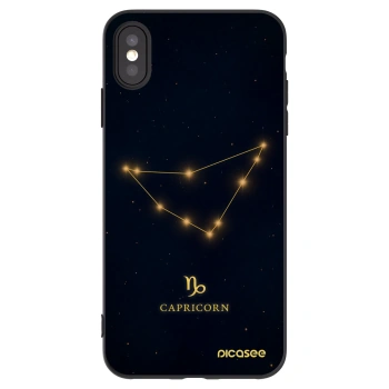 Picasee silikonowe czarne etui na Apple iPhone XS Max - CAPRICORN