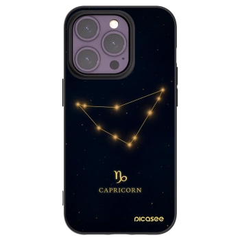 Picasee silikonowe czarne etui na Apple iPhone 14 Pro - CAPRICORN