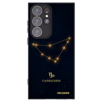 Picasee silikonowe czarne etui na Samsung Galaxy S23 Ultra 5G - CAPRICORN