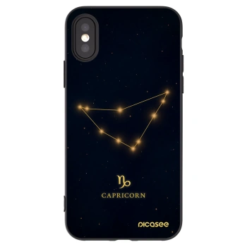 Picasee silikonowe czarne etui na Apple iPhone X/XS - CAPRICORN