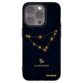 Picasee silikonowe czarne etui na Apple iPhone 15 Pro - CAPRICORN