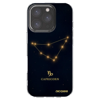 Picasee silikonowe przeźroczyste etui na Apple iPhone 16 Pro - CAPRICORN