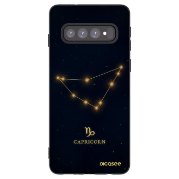 Picasee silikonowe czarne etui na Samsung Galaxy S10 G973 - CAPRICORN