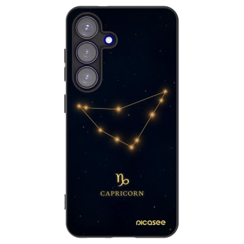 Picasee silikonowe czarne etui na Samsung Galaxy S25 5G - CAPRICORN