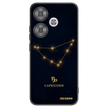 Picasee silikonowe czarne etui na Xiaomi Poco F6 - CAPRICORN