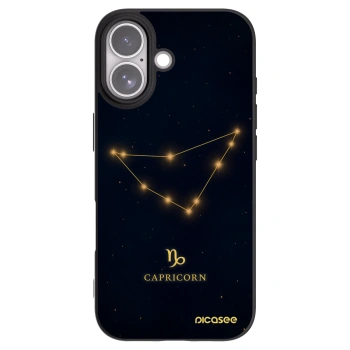 Picasee silikonowe czarne etui na Apple iPhone 17 - CAPRICORN