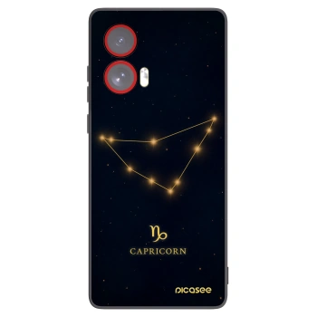Picasee silikonowe czarne etui na Motorola Edge 50 Fusion - CAPRICORN