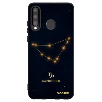 Picasee silikonowe czarne etui na Huawei P30 Lite - CAPRICORN