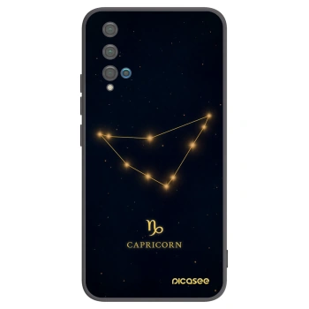 Picasee silikonowe czarne etui na Huawei Nova 5T - CAPRICORN