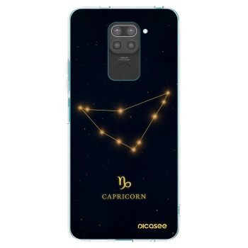 Picasee silikonowe czarne etui na Xiaomi Redmi Note 9 - CAPRICORN