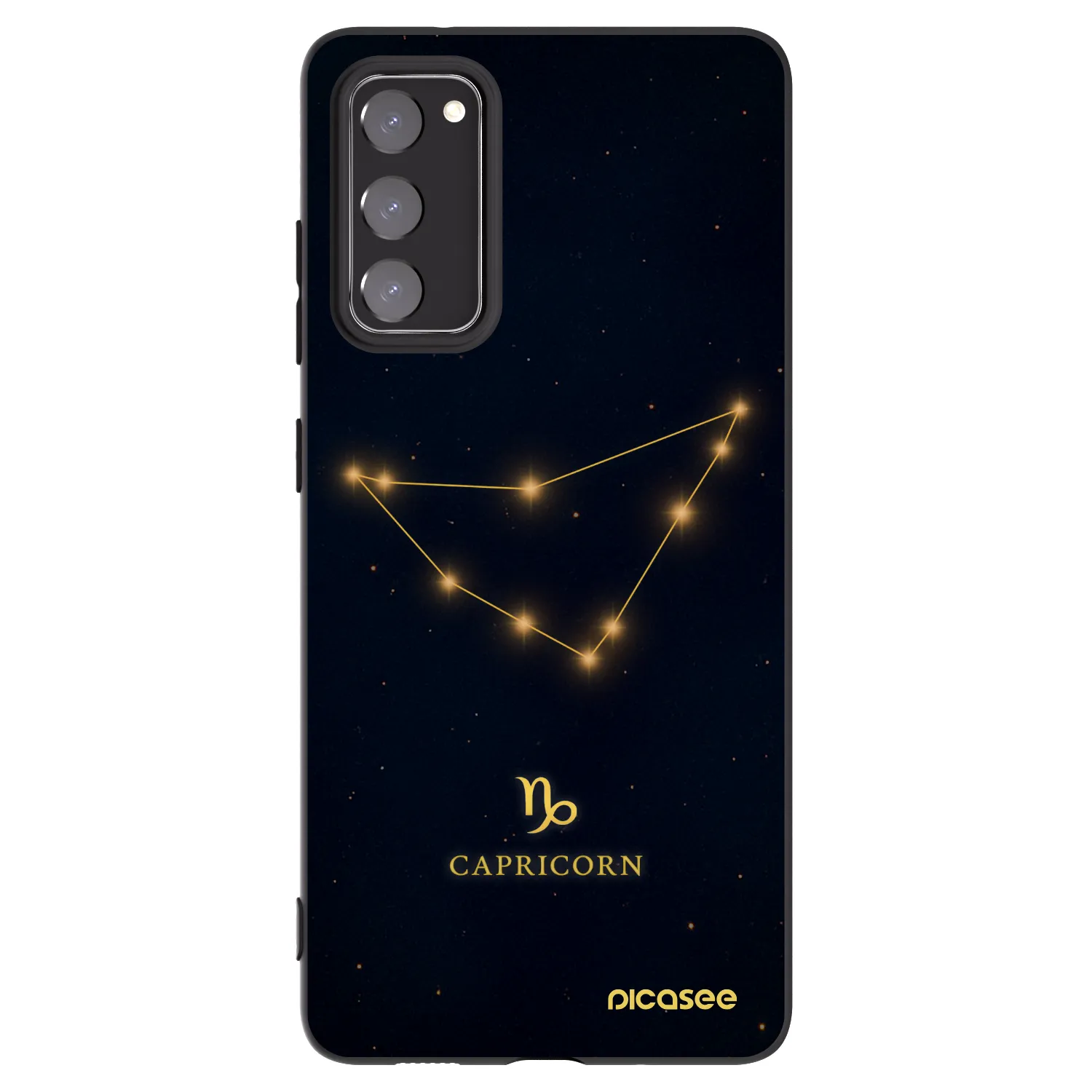 Picasee silikonowe czarne etui na Samsung Galaxy S20 FE - CAPRICORN