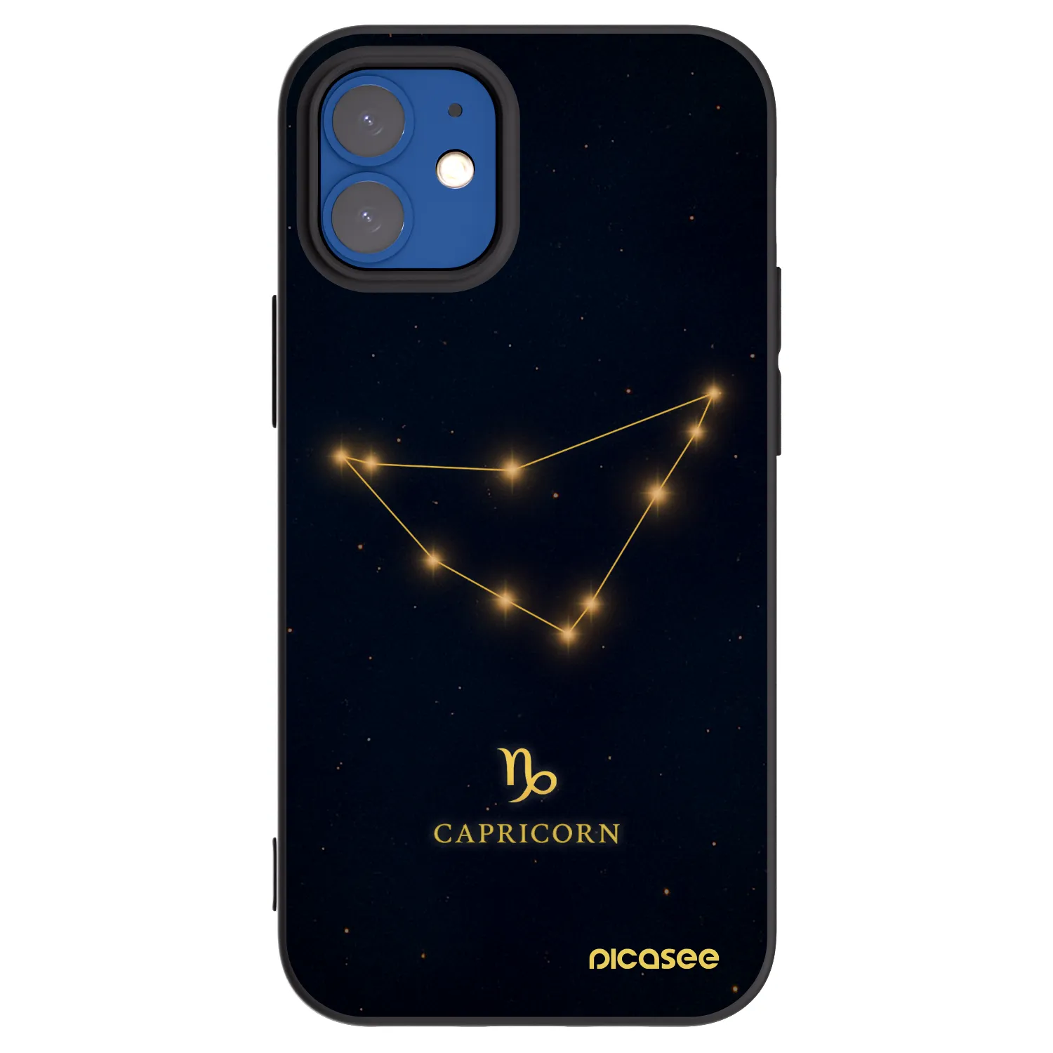 Picasee silikonowe czarne etui na Apple iPhone 12 mini - CAPRICORN