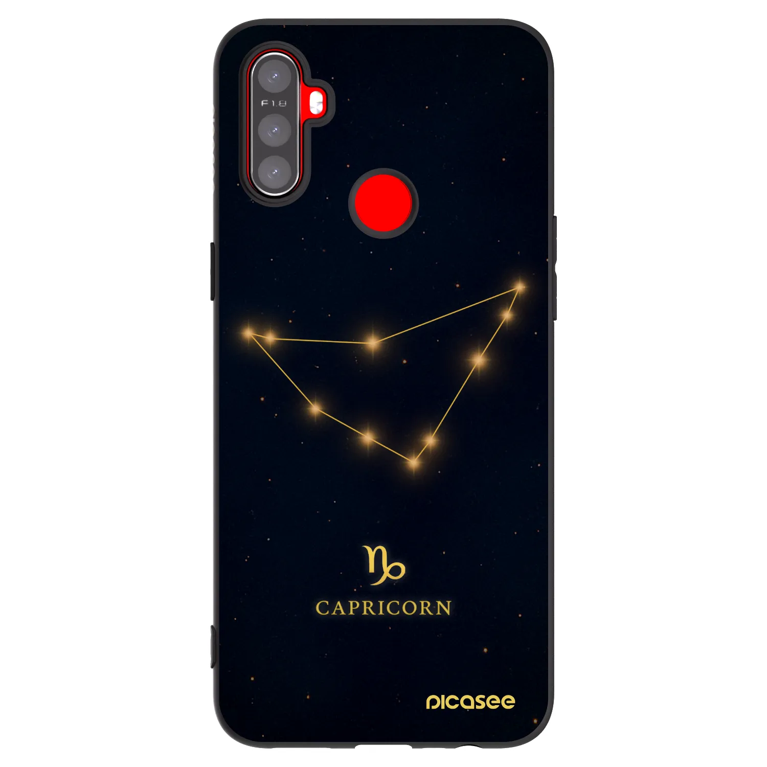 Picasee silikonowe czarne etui na Realme C3 - CAPRICORN