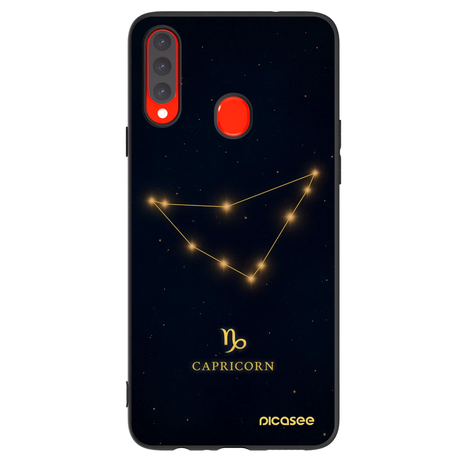Picasee silikonowe czarne etui na Samsung Galaxy A20s - CAPRICORN