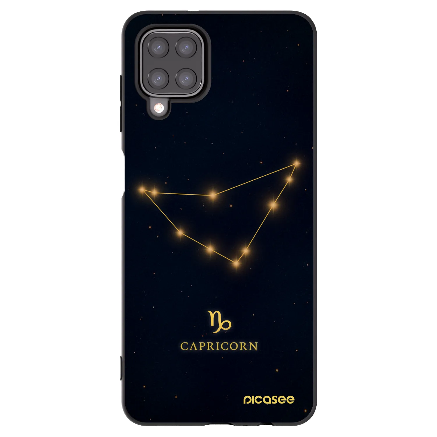 Picasee silikonowe czarne etui na Samsung Galaxy A12 A125F - CAPRICORN