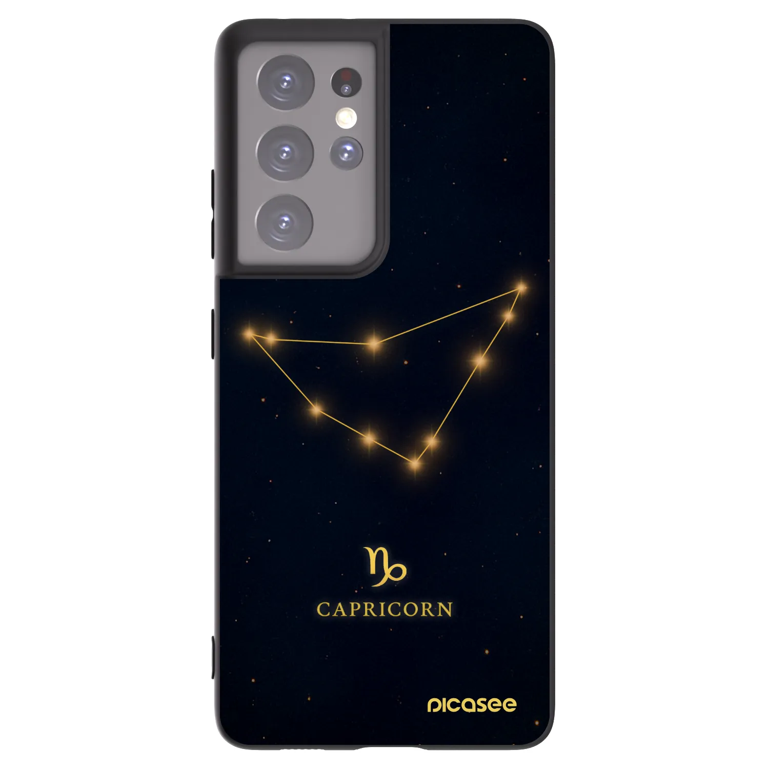 Picasee silikonowe czarne etui na Samsung Galaxy S21 Ultra 5G G998B - CAPRICORN