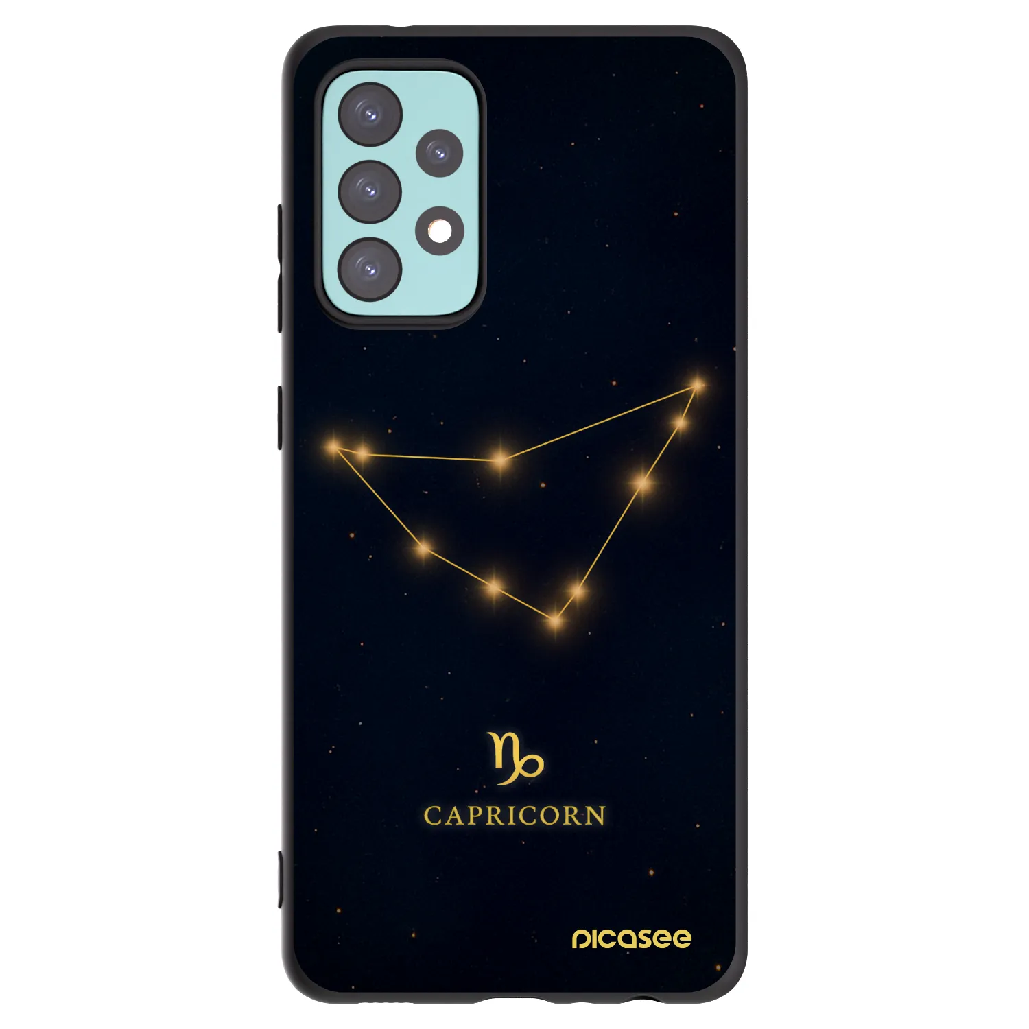Picasee silikonowe czarne etui na Samsung Galaxy A72 A725F - CAPRICORN