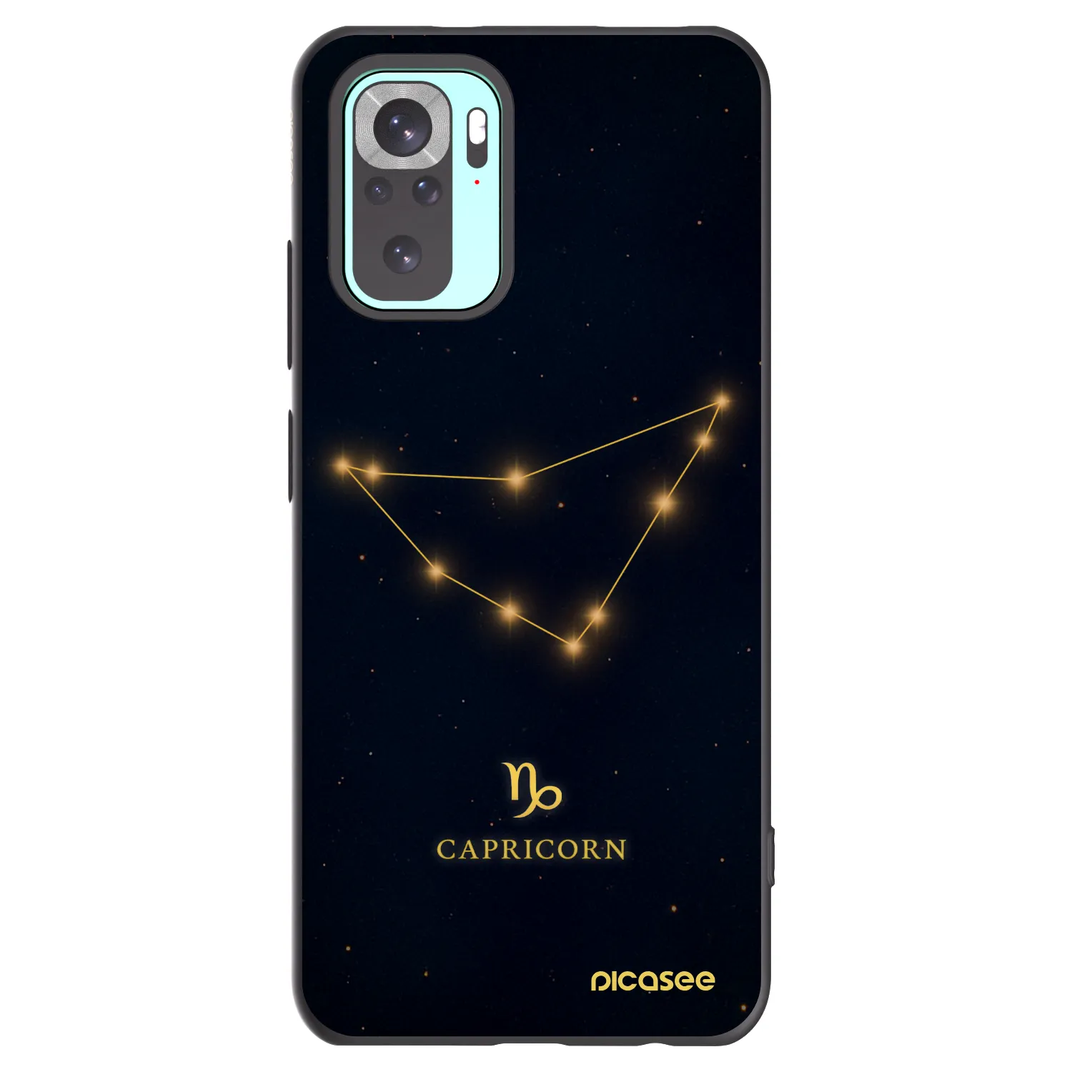 Picasee silikonowe czarne etui na Xiaomi Redmi Note 10 Pro - CAPRICORN