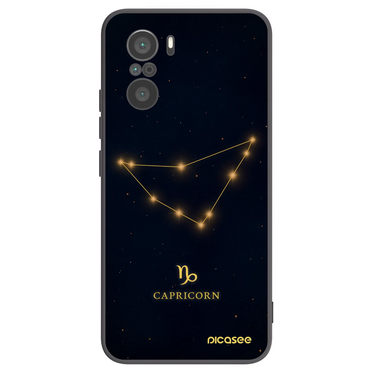 Picasee silikonowe czarne etui na Xiaomi Poco F3 - CAPRICORN