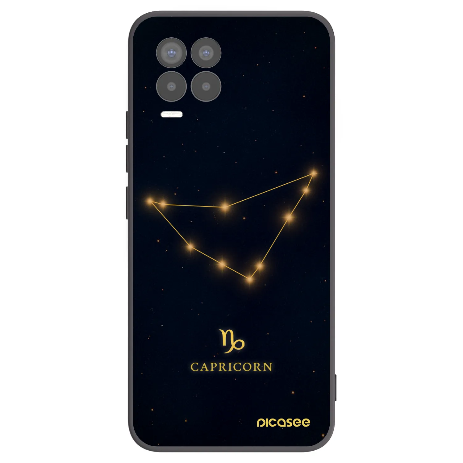 Picasee silikonowe czarne etui na Realme 8 4G - CAPRICORN