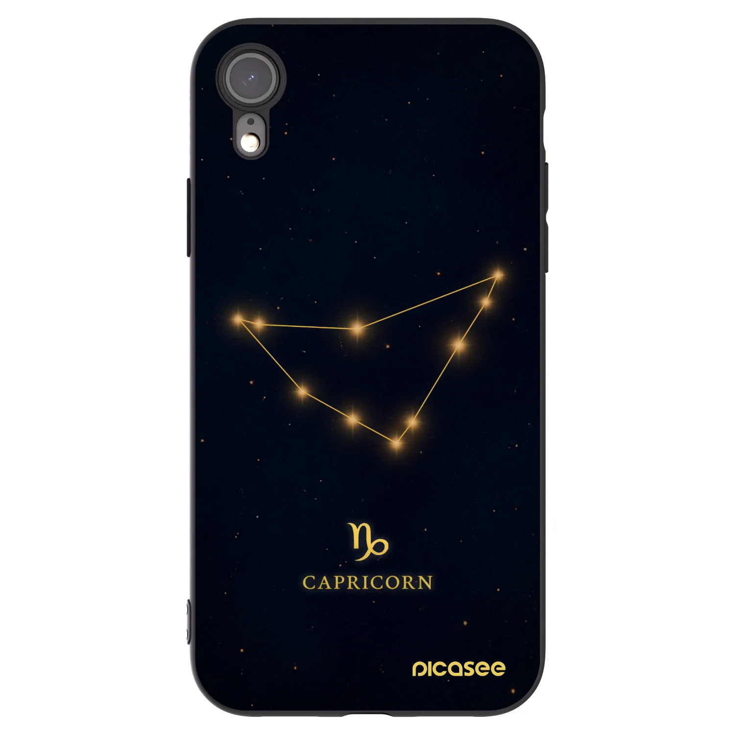 Picasee silikonowe czarne etui na Apple iPhone XR - CAPRICORN