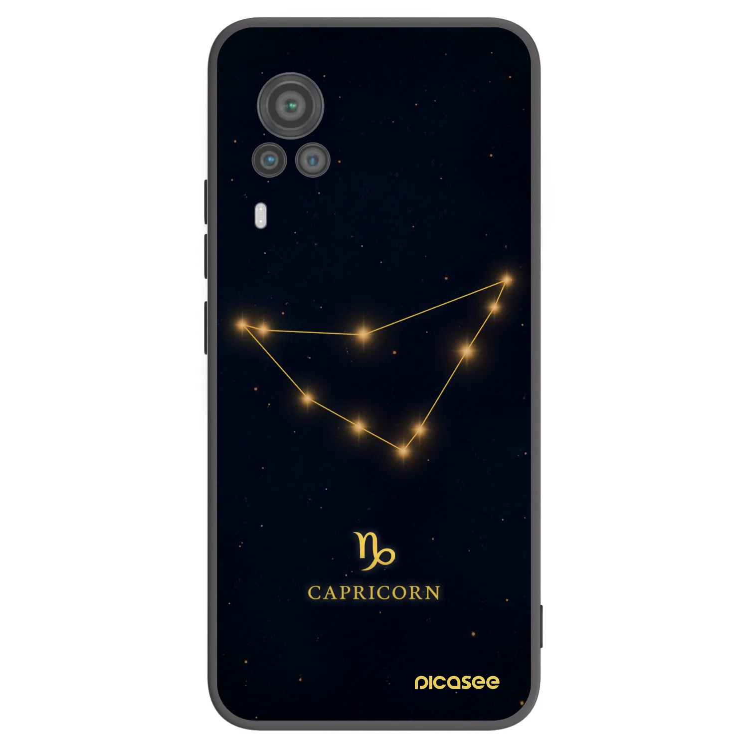 Picasee silikonowe czarne etui na Vivo X60 Pro 5G - CAPRICORN