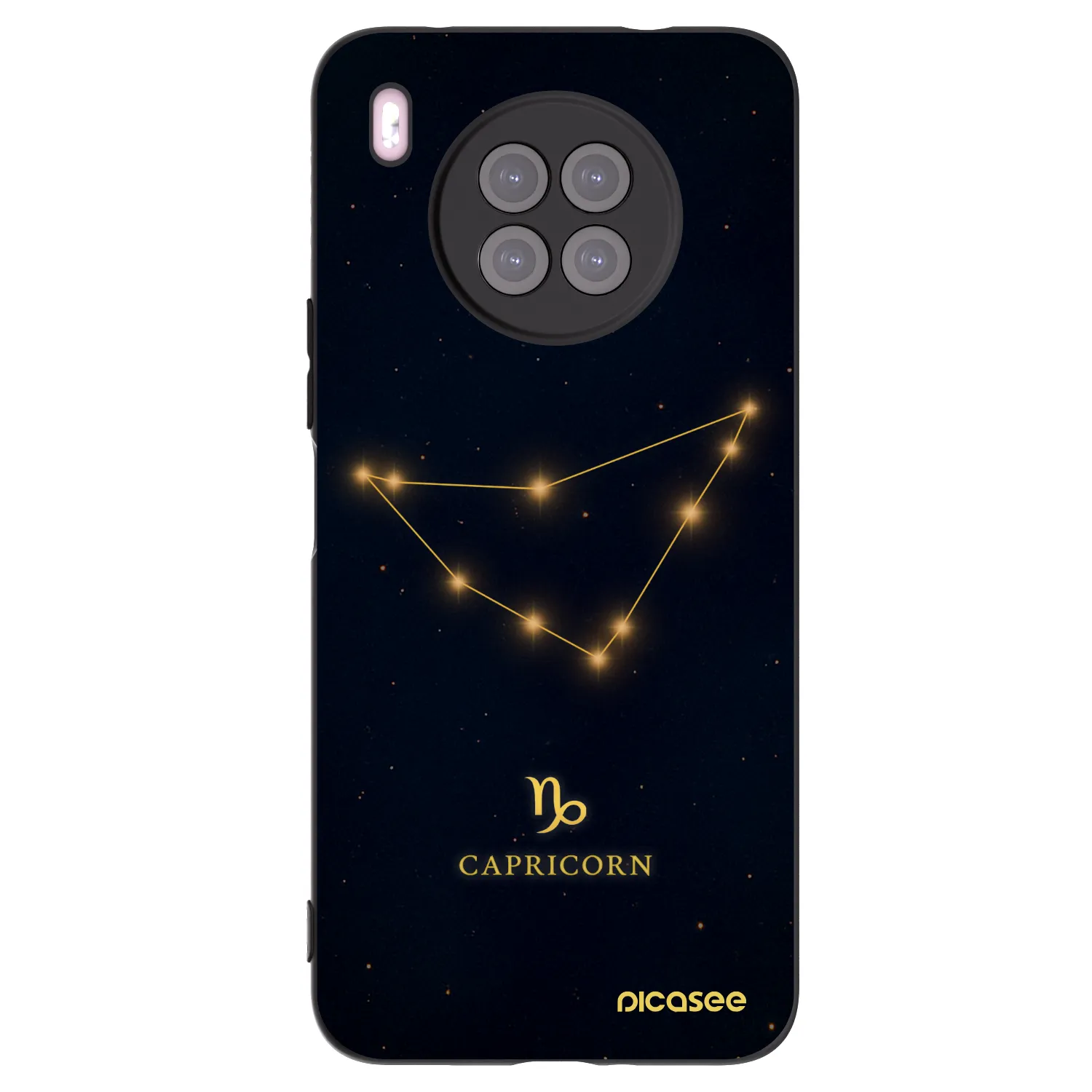 Picasee silikonowe czarne etui na Huawei Nova 8i - CAPRICORN