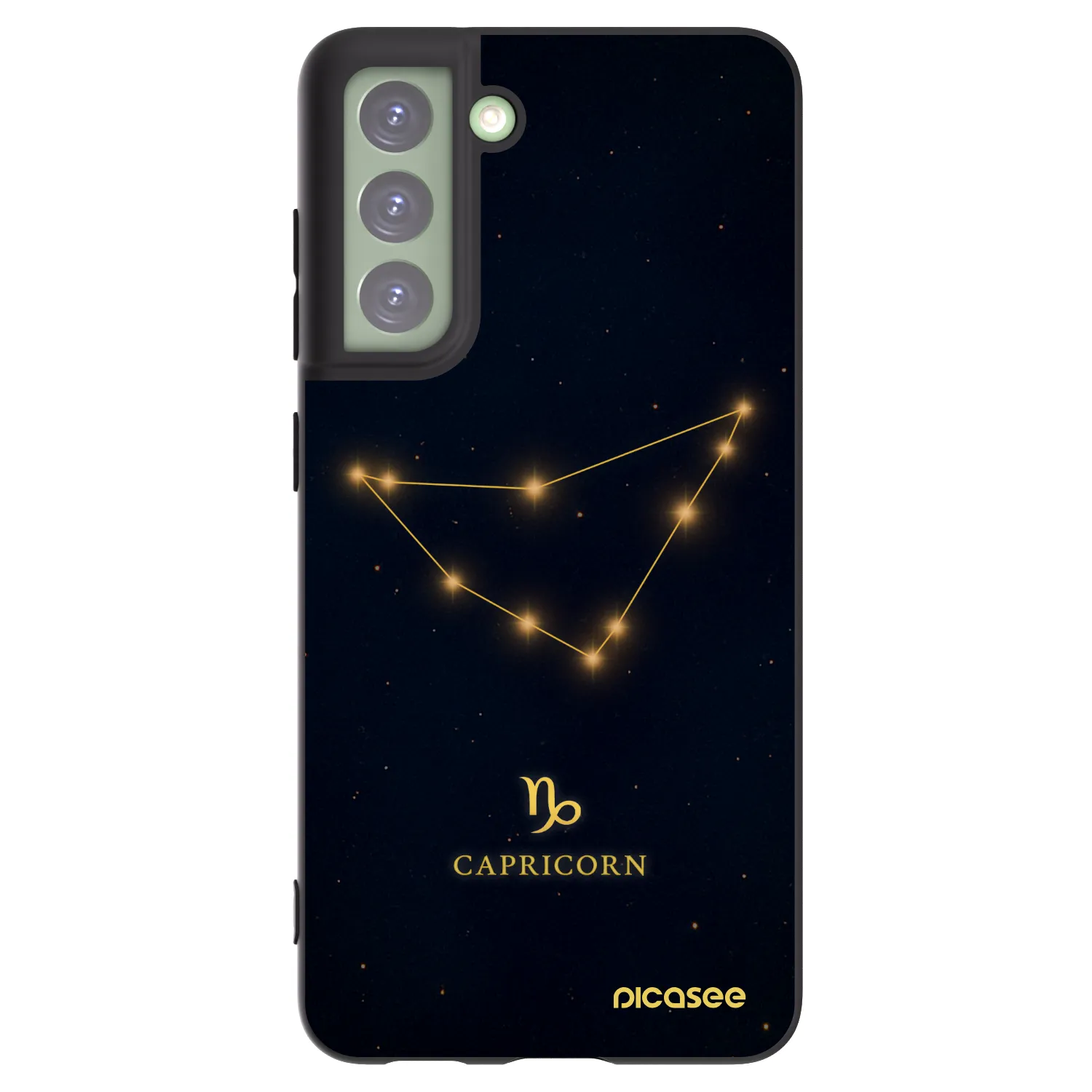 Picasee silikonowe czarne etui na Samsung Galaxy S21 FE 5G - CAPRICORN