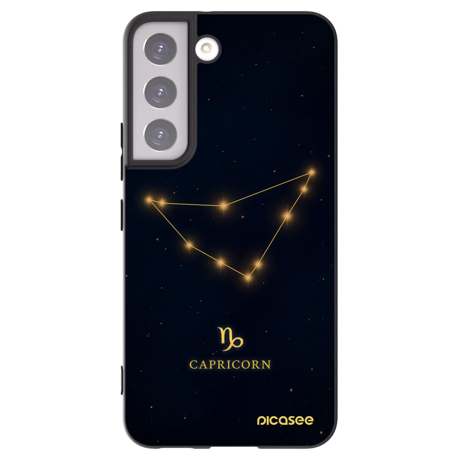 Picasee silikonowe czarne etui na Samsung Galaxy S22 5G - CAPRICORN