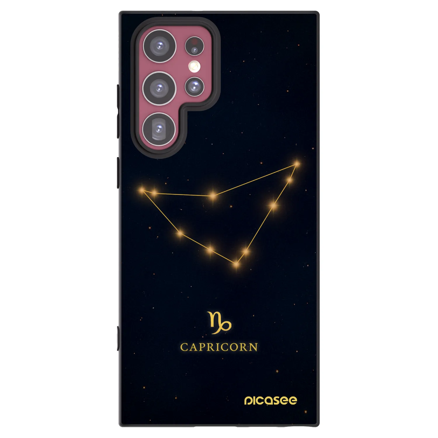Picasee silikonowe czarne etui na Samsung Galaxy S22 Ultra 5G - CAPRICORN