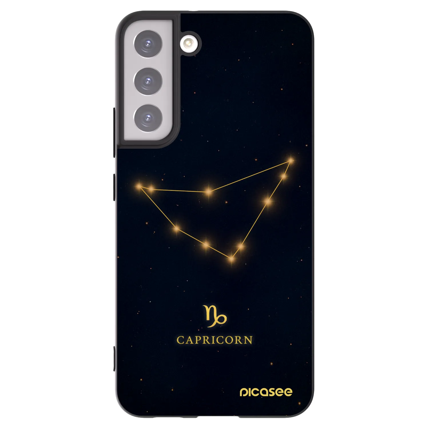 Picasee silikonowe czarne etui na Samsung Galaxy S22+ 5G - CAPRICORN