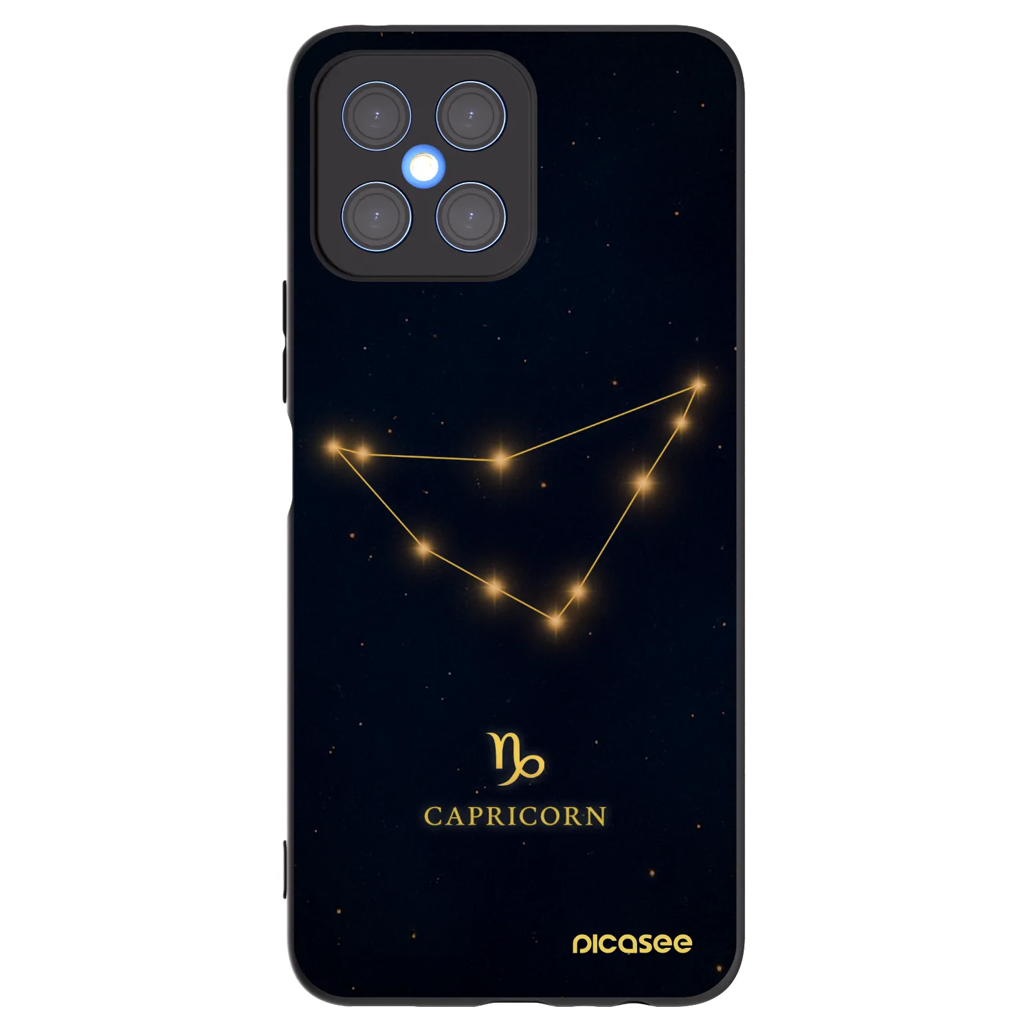 Picasee silikonowe czarne etui na Honor X8 4G - CAPRICORN