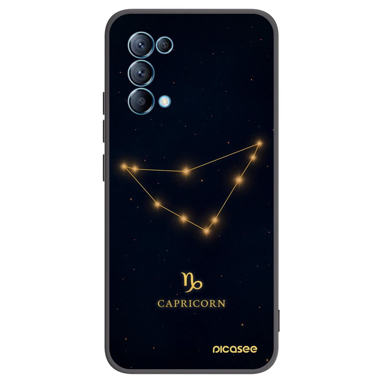 Picasee silikonowe czarne etui na OPPO Reno 5 5G - CAPRICORN
