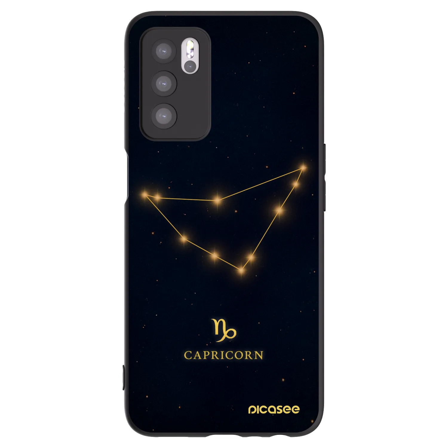 Picasee silikonowe czarne etui na OPPO A16s - CAPRICORN