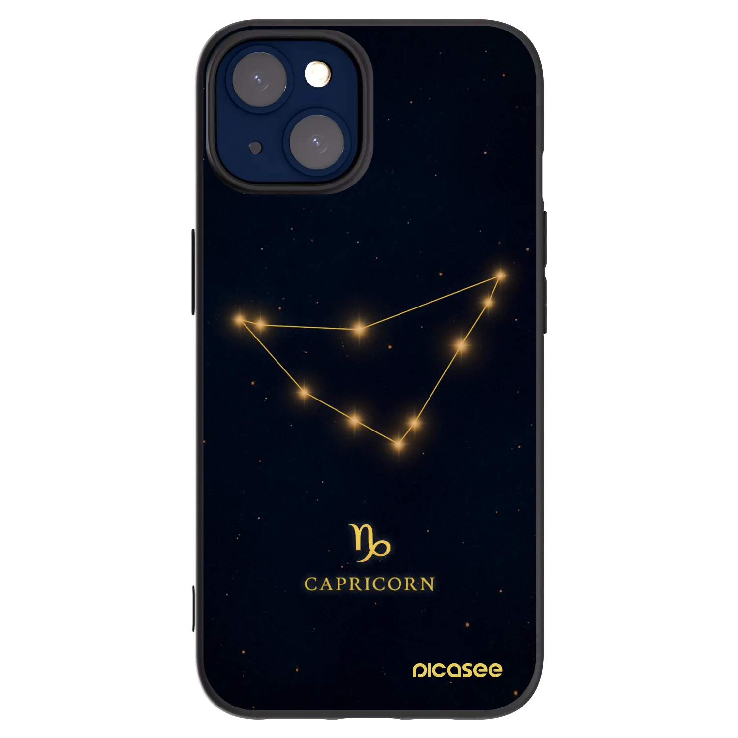 Picasee silikonowe czarne etui na Apple iPhone 14 - CAPRICORN