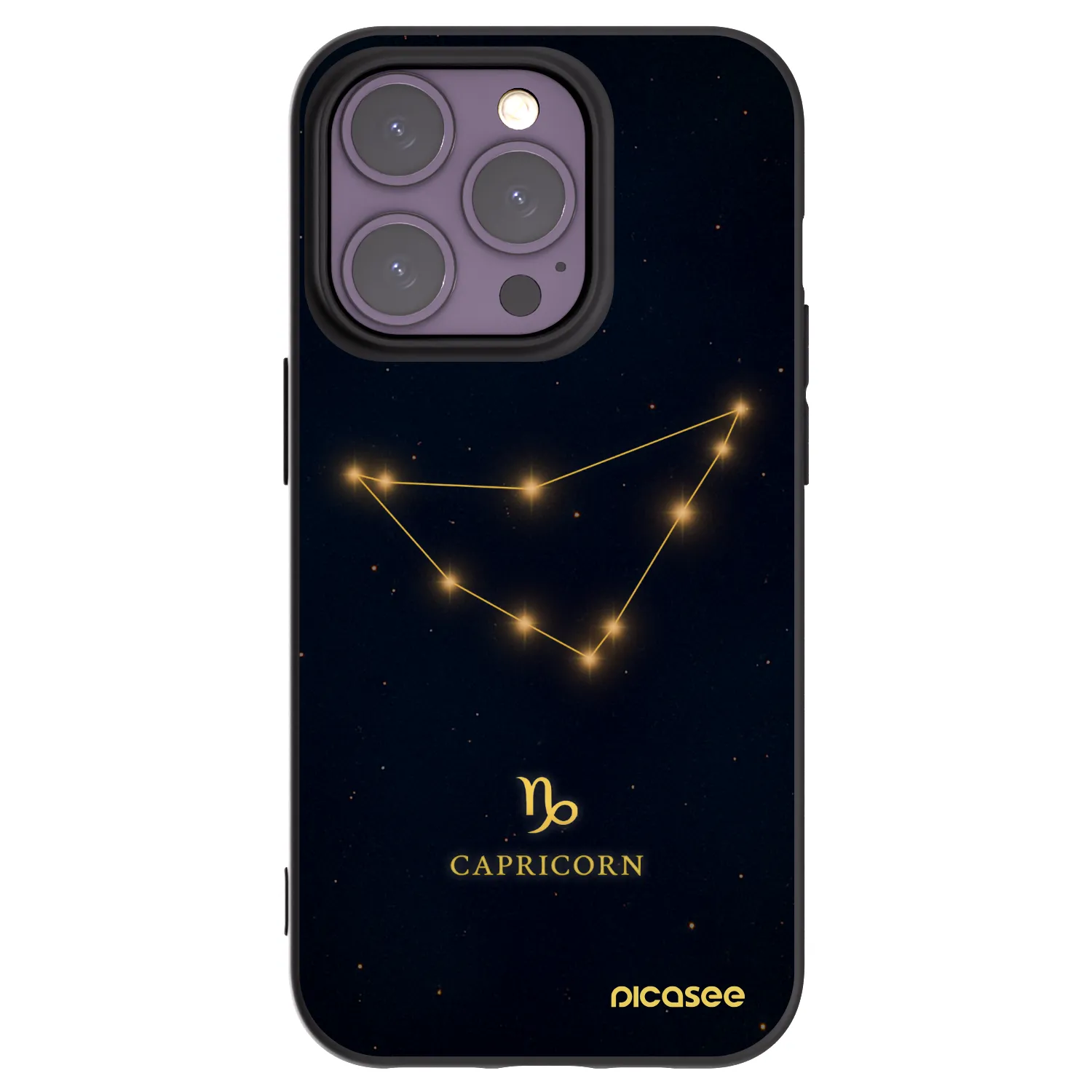 Picasee silikonowe czarne etui na Apple iPhone 14 Pro - CAPRICORN