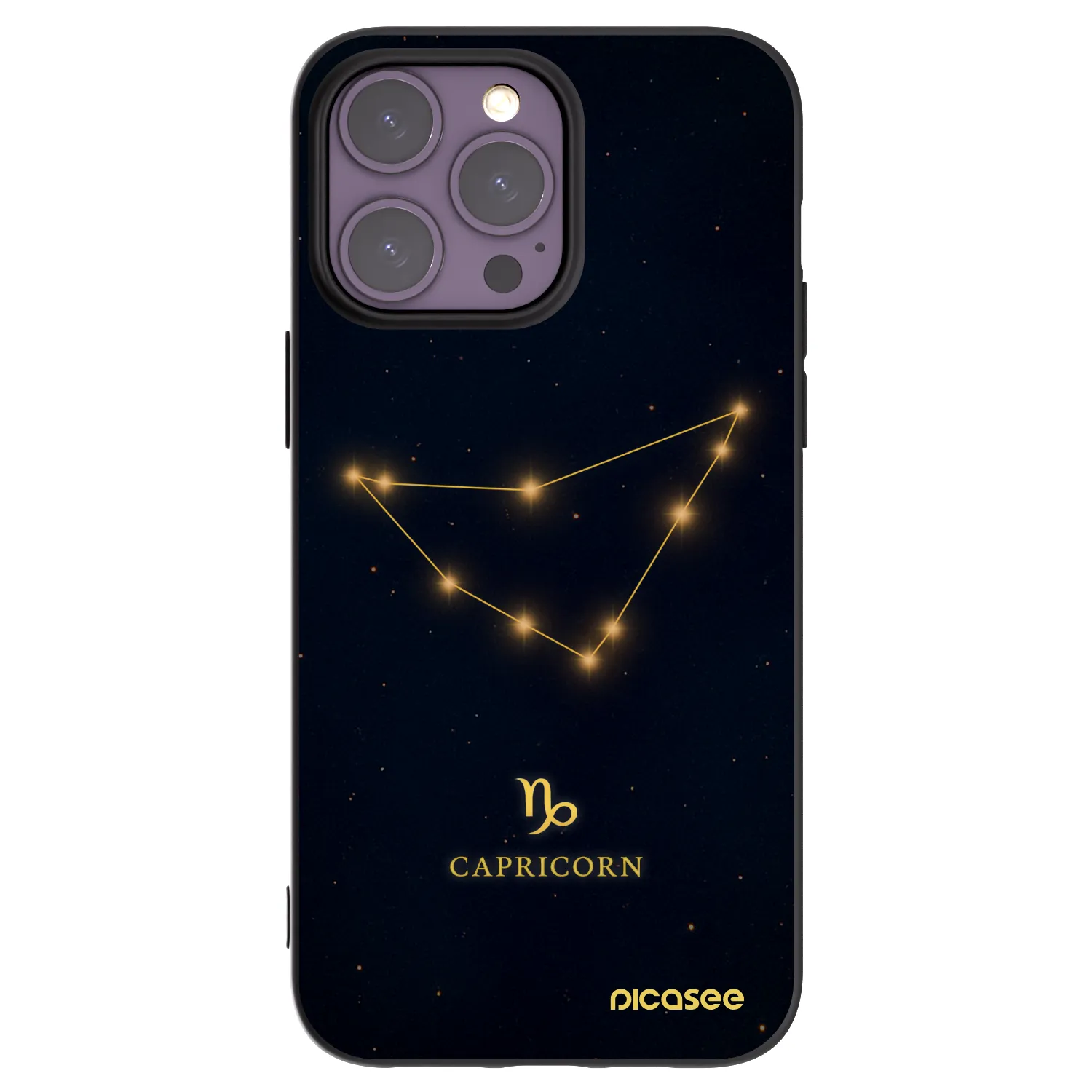 Picasee silikonowe czarne etui na Apple iPhone 14 Pro Max - CAPRICORN