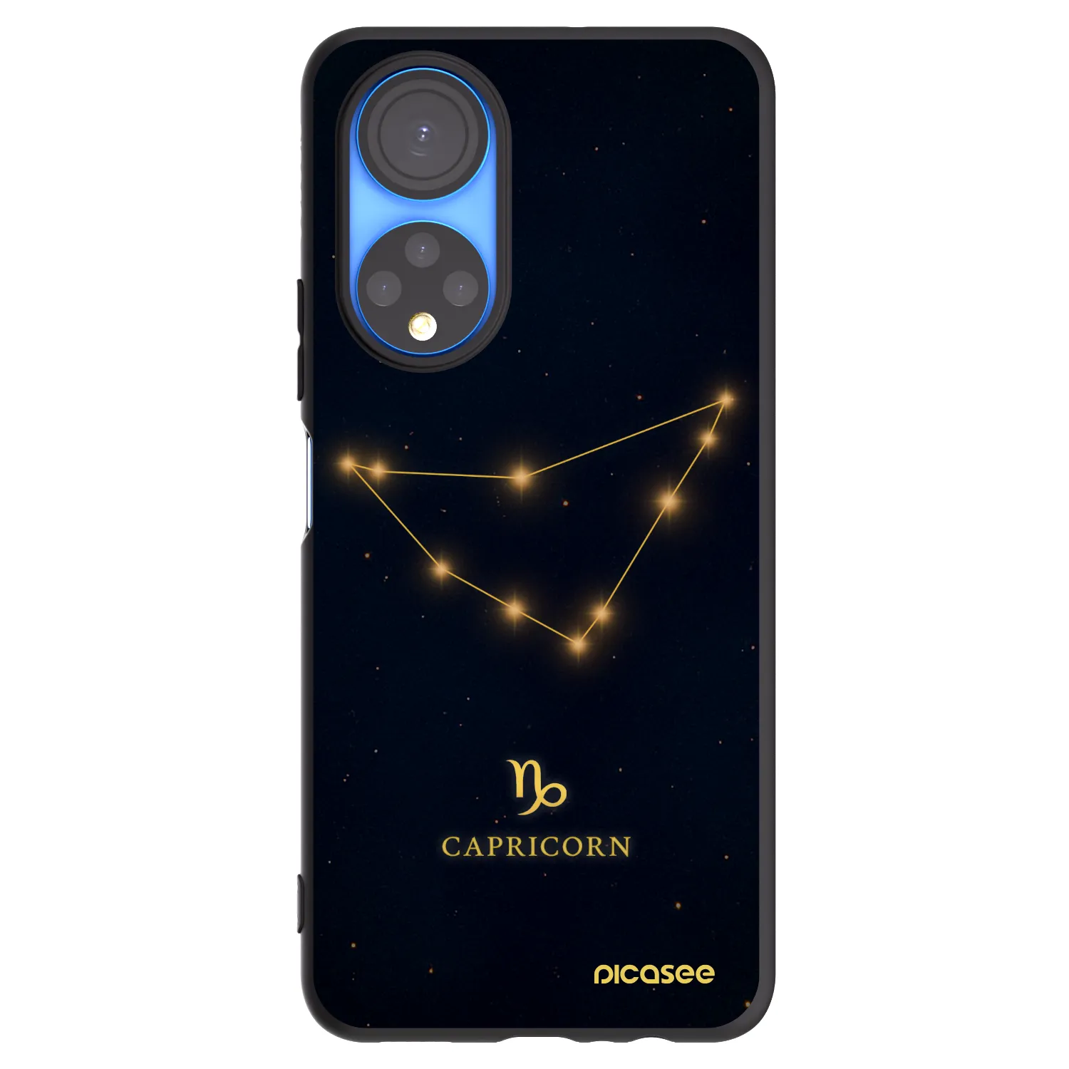 Picasee silikonowe czarne etui na Honor X7 - CAPRICORN