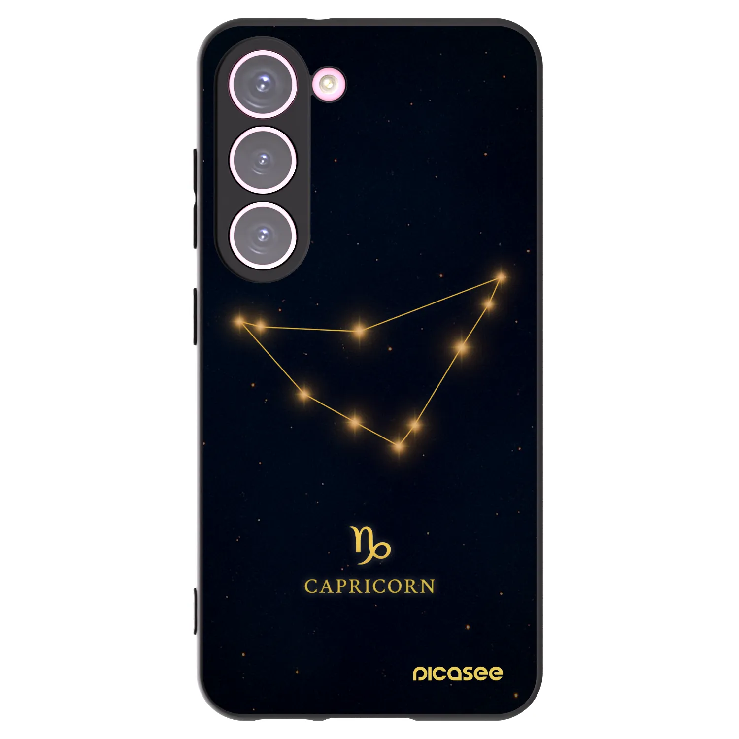 Picasee silikonowe czarne etui na Samsung Galaxy S23 5G - CAPRICORN
