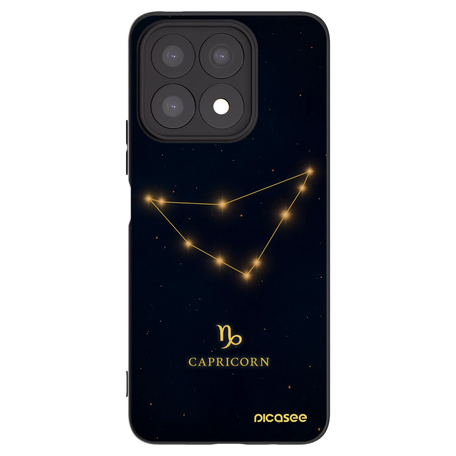 Picasee silikonowe czarne etui na Honor X8a - CAPRICORN