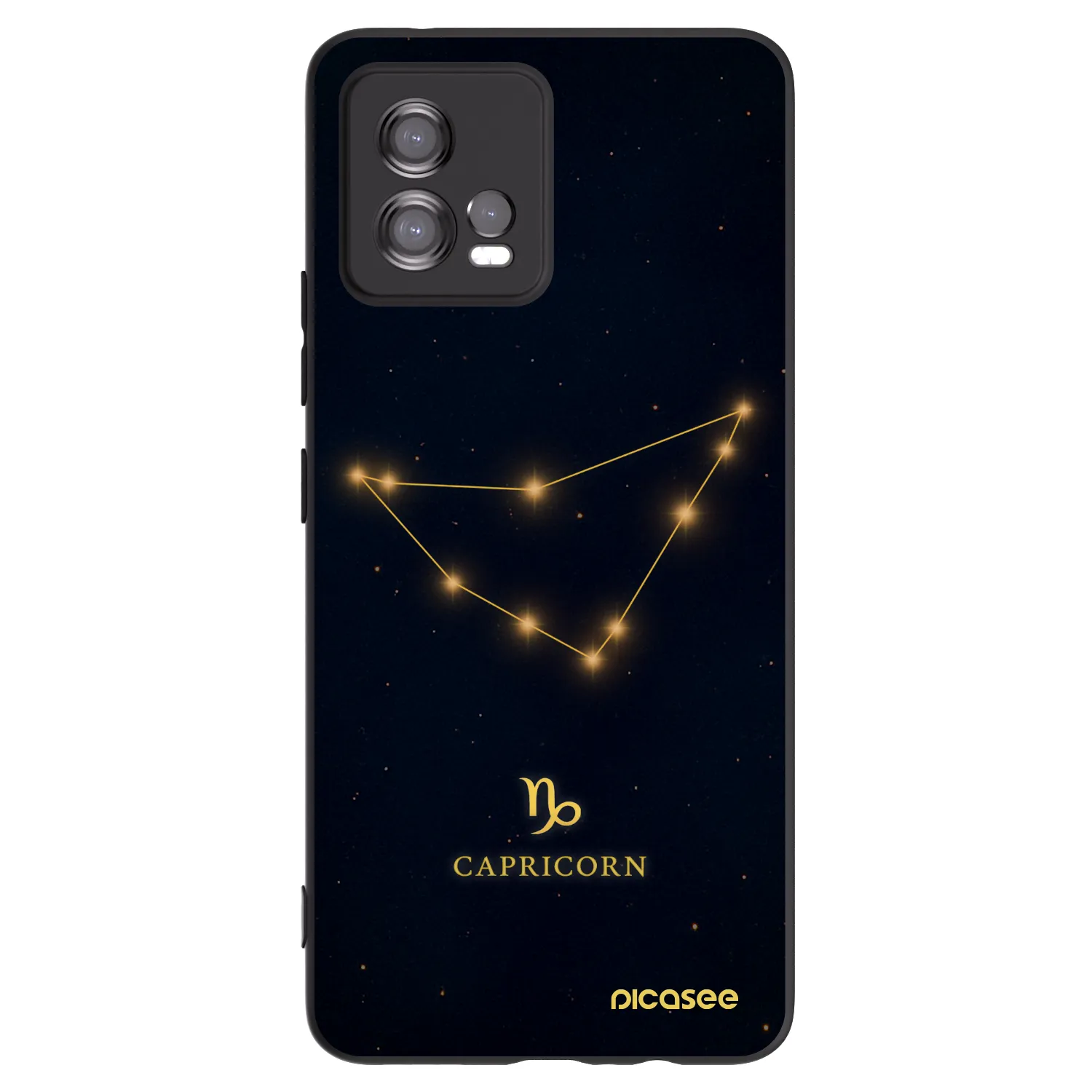 Picasee silikonowe czarne etui na Motorola Moto G72 - CAPRICORN