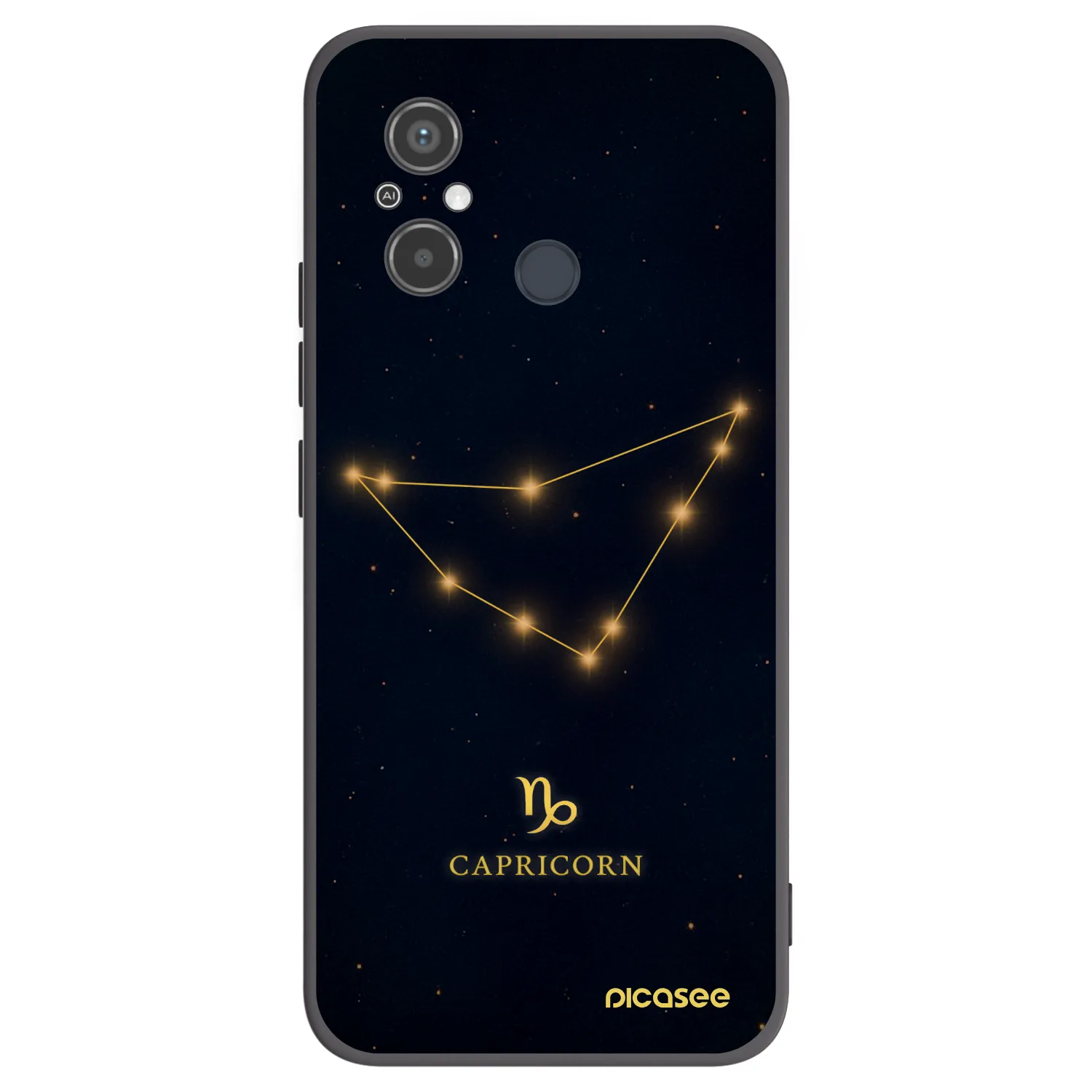 Picasee silikonowe czarne etui na Xiaomi Redmi 12C - CAPRICORN