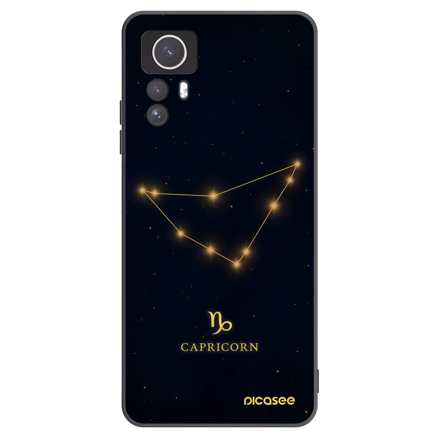 Picasee silikonowe czarne etui na Xiaomi Redmi Note 12S - CAPRICORN