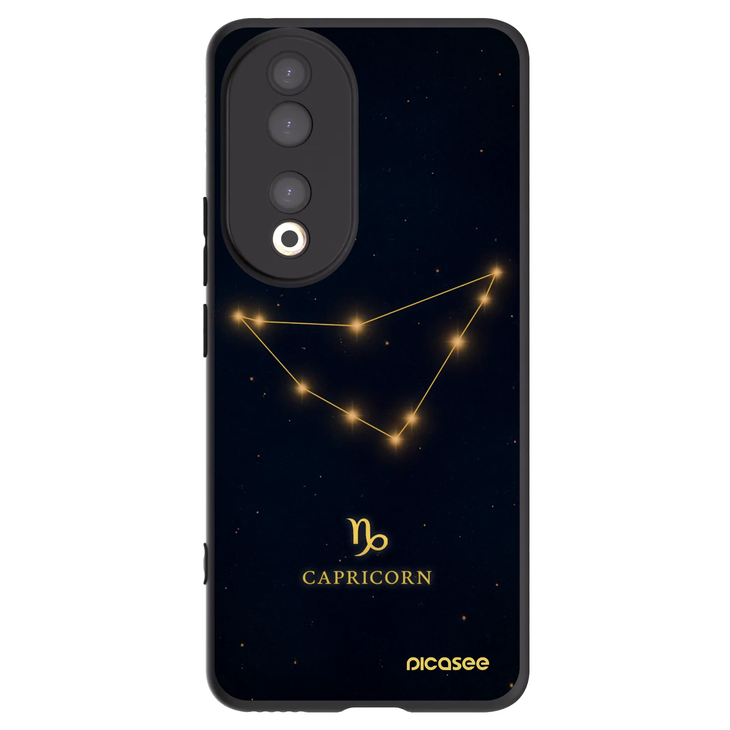 Picasee silikonowe czarne etui na Honor 90 5G - CAPRICORN
