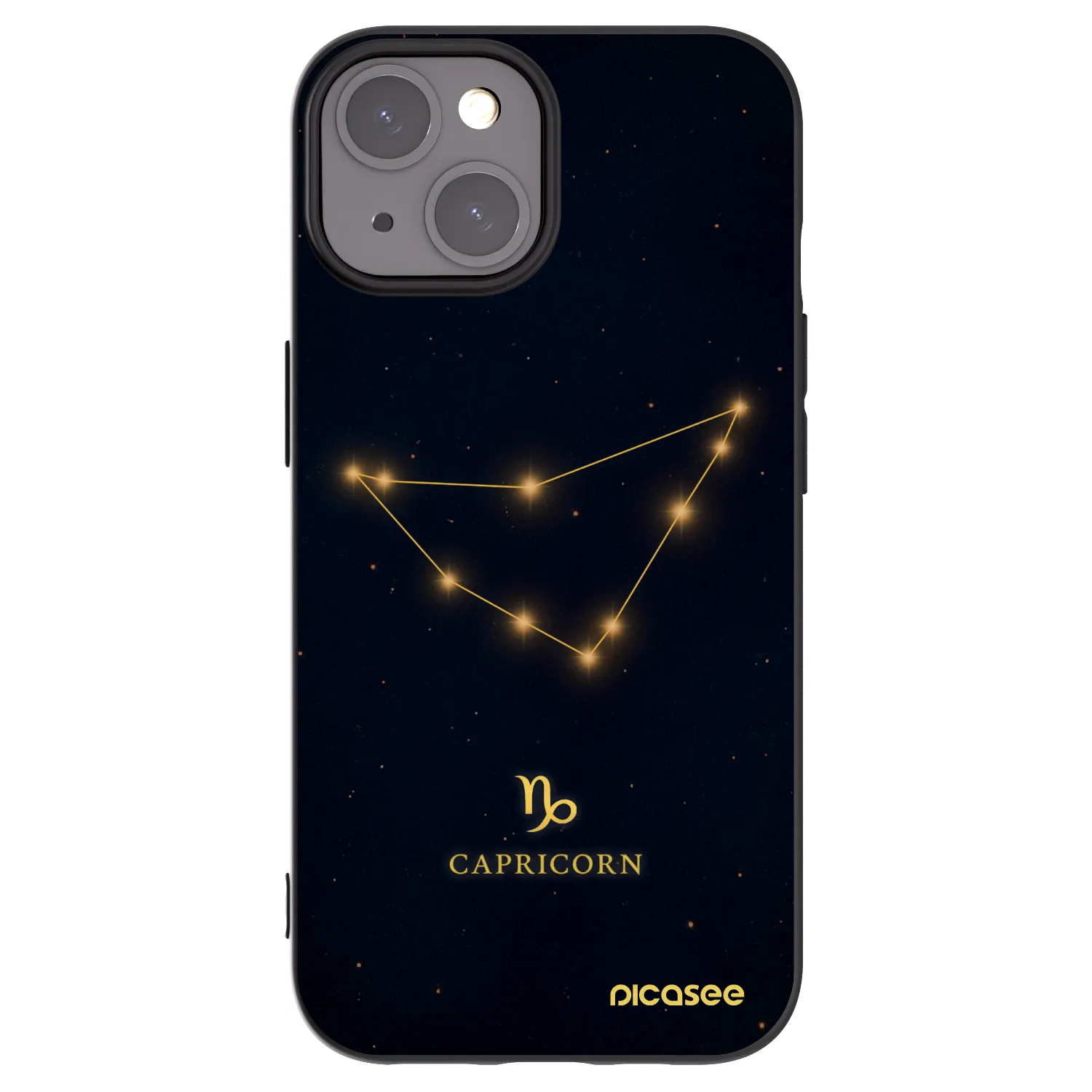 Picasee silikonowe czarne etui na Apple iPhone 15 - CAPRICORN